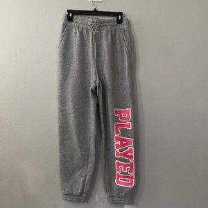 Rue 21 light great sweats with pink writing!